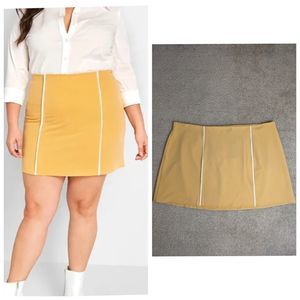 NWT Modcloth plus size 26 yellow bottom line mini skirt retro
